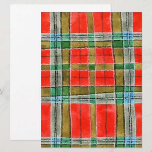 MAC BAIN TARTAN 6.5x8.75 Carte plate / Verticale (Devant / Derrière)