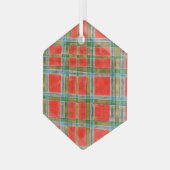 MAC BAIN TARTAN Glass Hexagon Ornament (Voorkant links)