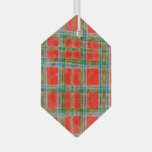 MAC BAIN TARTAN Glass Hexagon Ornament (Voorkant Rechts)