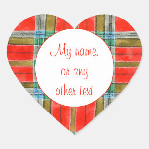 MAC BAIN TARTAN Heart Matte Stickerlabels Hart Sticker