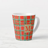 MAC BAIN TARTAN Latte Mug + Initial (Angle droit)