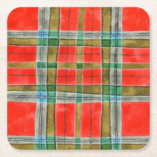 MAC BAIN TARTAN Square Paper Onderzetters (Voorkant)
