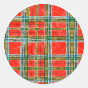 MAC BAIN TARTAN Stickers voor kleine ronde
