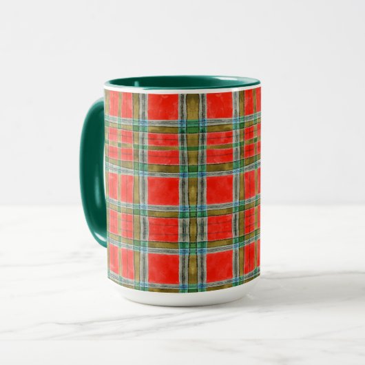 MAC BAIN TARTAN Tall Hunter Green Combo Mug (Devant gauche)