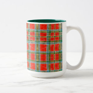 MAC BAIN TARTAN Tall Hunter Green Mug à deux tons