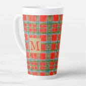MAC BAIN TARTAN Tall Latte Mug + Initial (Angle gauche)