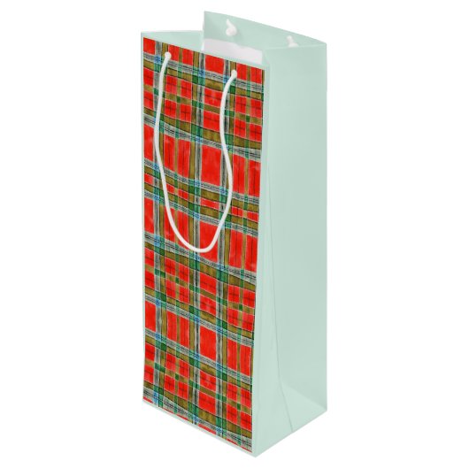 MAC BAIN TARTAN Wijn Gift Bag Wijn Cadeautas (Achterkant Gekanteld)