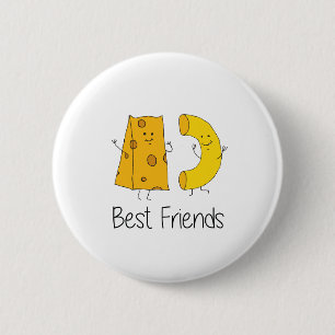 Mac en Cheese Best Friendship Art Bes Ronde Button 5,7 Cm
