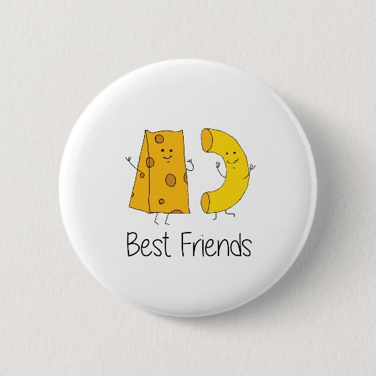 Mac en Cheese Best Friendship Art Bes Ronde Button 5,7 Cm (Voorkant)