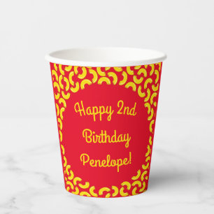 Mac en Cheese Kind 1st Birthday Party Macaroni Papieren Bekers