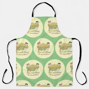 Mac en Cheese Please Retro Kind Fun Pattern Schort