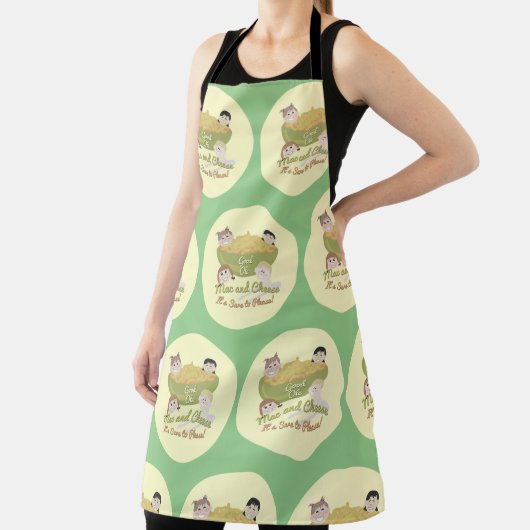 Mac en Cheese Please Retro Kind Fun Pattern Schort (Insitu)
