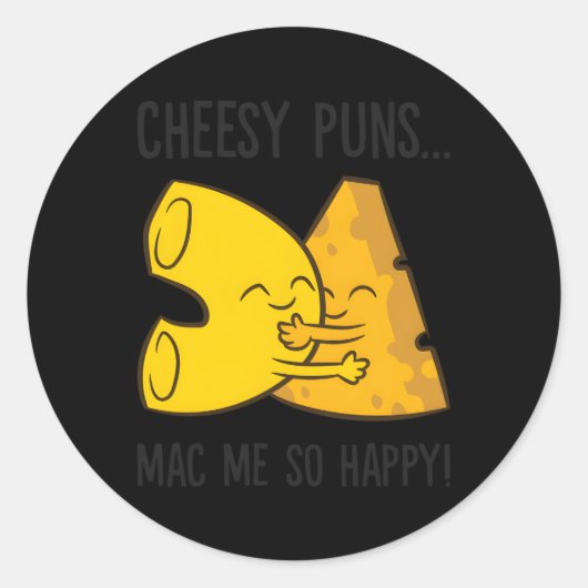 Mac en Cheese Pun Cheesy Puns Mac Me Zo blij Ronde Sticker (Voorkant)