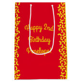 Mac en kaas verjaardagsfeestje Macaroni Medium Cadeauzakje (Achterkant)