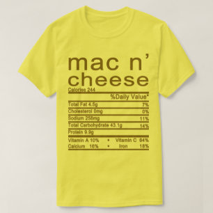 mac en kaas Voedingsfeiten label T-shirt