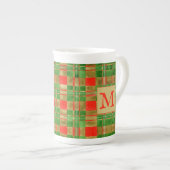 MAC GREGOR TARTAN Bone China Mug + Initial (Devant droit)