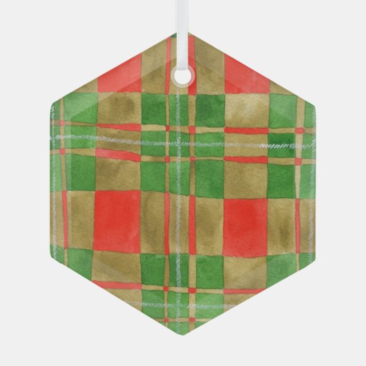 MAC GREGOR TARTAN Glass Hexagon Ornament (Voorkant)