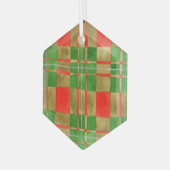 MAC GREGOR TARTAN Glass Hexagon Ornament (Voorkant links)