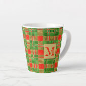 MAC GREGOR TARTAN Latte Mug + Initiale (Angle droit)
