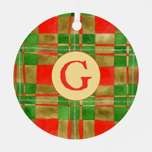 MAC GREGOR TARTAN Métal Cercle Ornement + Initiale (Recto)
