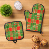 MAC GREGOR TARTAN Oven Mitt & Pot Houder Set (Top down)