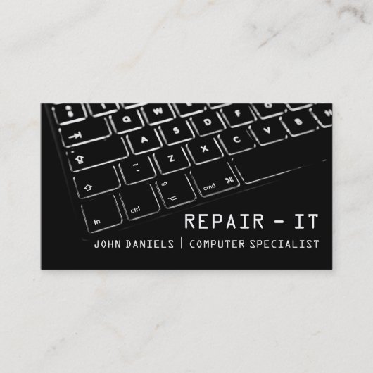 Mac-laptopservice met computerreparatie visitekaartje (Voorkant)