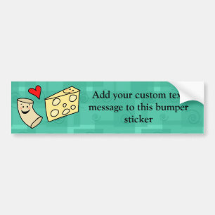 Mac Loves Cheese, Funny Cute Macaroni + Cheese Bumpersticker