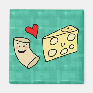 Mac Loves Cheese, Funny Cute Macaroni + Cheese Magneet