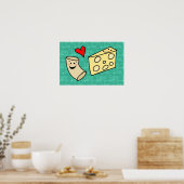Mac Loves Cheese, Funny Cute Macaroni + Cheese Poster (Keuken)