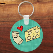 Mac Loves Cheese, Funny Cute Macaroni + Cheese Sleutelhanger (Voorkant)