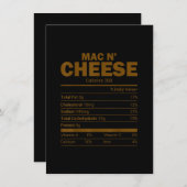 Mac N Cheese Nutrition Feit Family Matching Kaart (Voorkant / Achterkant)