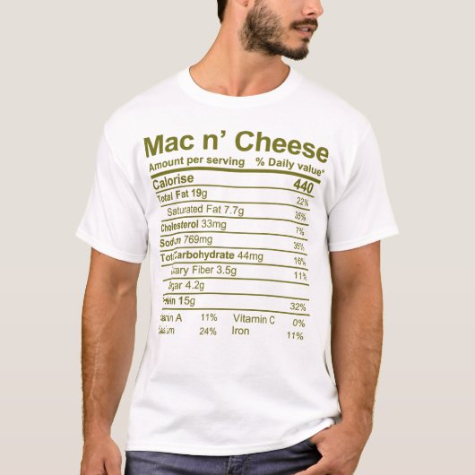 Mac n-kaas t-shirt (Voorkant)