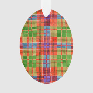 MAC RAE TARTAN acryl ovaal Ornament