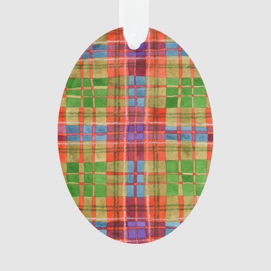 MAC RAE TARTAN acryl ovaal Ornament (voorkant)