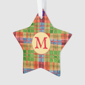 MAC RAE TARTAN Acryl Star Ornament + Initiaal (voorkant)