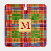 MAC RAE TARTAN Carré métallique Ornement + initial (Verso)
