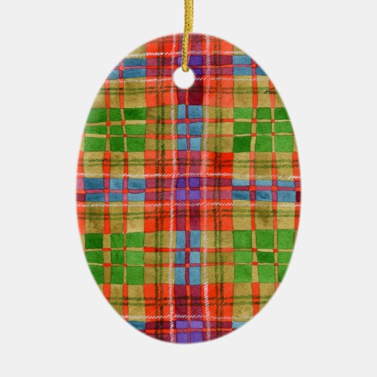 MAC RAE TARTAN Ceramic Oval Ornament (Voorkant)