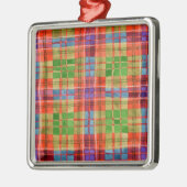 MAC RAE TARTAN Glass Square Ornament (Links)