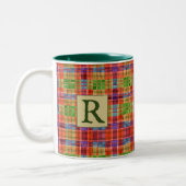 MAC RAE TARTAN Hunter Green Combo Mug + Texte (Gauche)