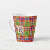 MAC RAE TARTAN Latte Mug + Texte (Angle gauche)