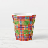 MAC RAE TARTAN Latte Mug + Texte (Devant)