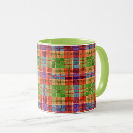 MAC RAE TARTAN Lime Combo Mug (Devant droit)