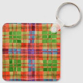 MAC RAE TARTAN Metalen Vierkante Sleutelhanger (Achterkant)