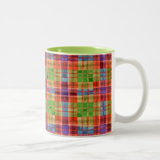 MAC RAE TARTAN Mug Lime Bicolore (Droit)