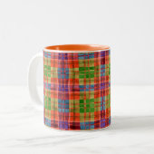 MAC RAE TARTAN Orange Mug à deux tons (Devant gauche)