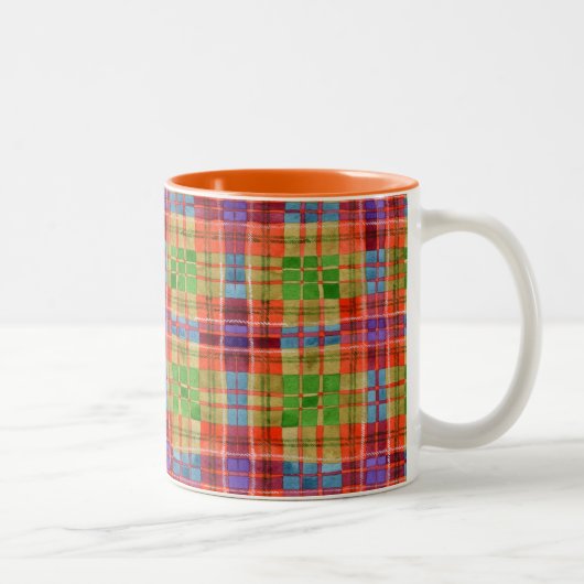 MAC RAE TARTAN Orange Mug à deux tons (Droit)