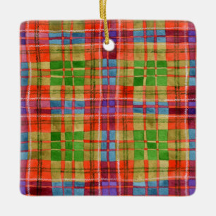 MAC RAE TARTAN Ornament keramisch vierkant