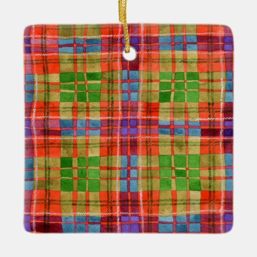 MAC RAE TARTAN Ornament keramisch vierkant (Voorkant)
