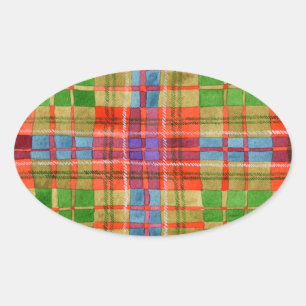 MAC RAE TARTAN Oval Stickers