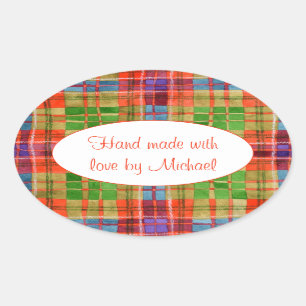 MAC RAE TARTAN ovale "handgemaakte" Stickers